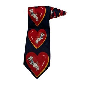 Disney 101 Dalmatians Hearts Valentines Vintage Novelty Necktie